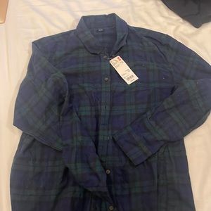 NWT uniqlo plaid flannel